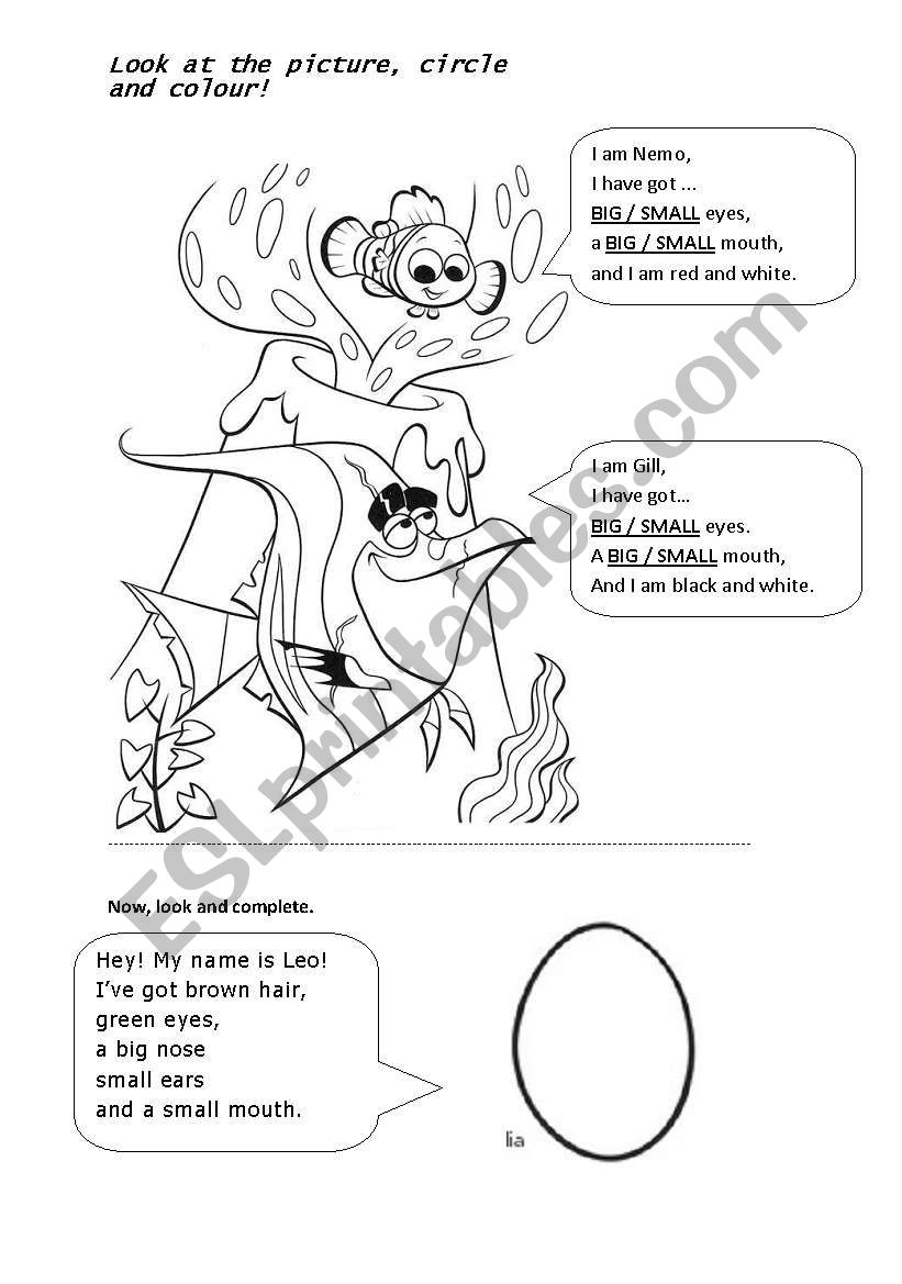 body parts - have got worksheet