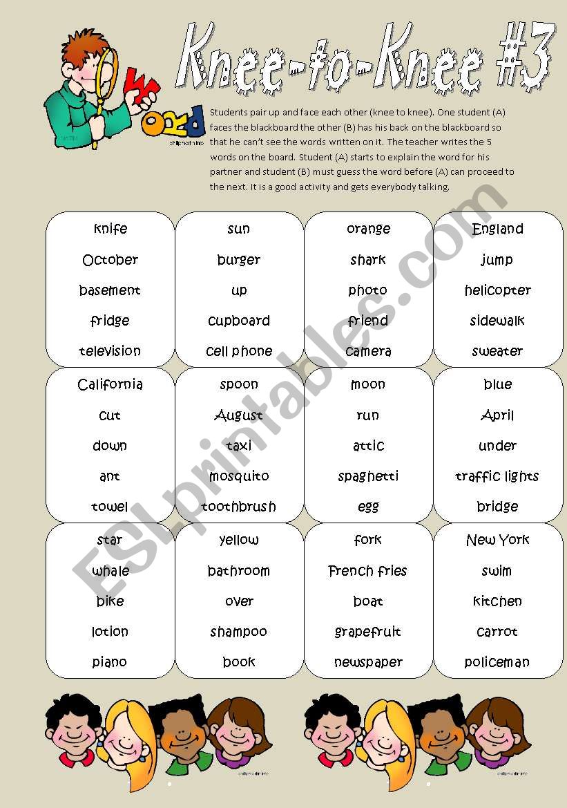 Knee-to-Knee #3 worksheet