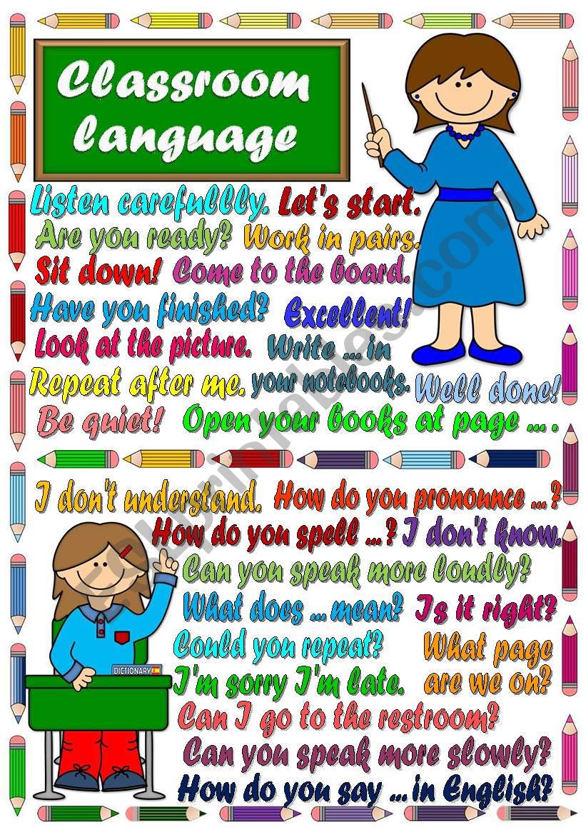 Classroom language - POSTER worksheet