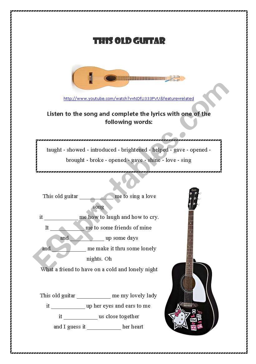 This Old Guitar ESL worksheet by m2m2