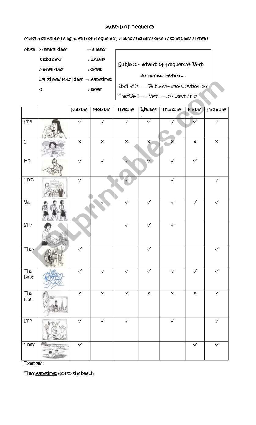 adverb of frequency worksheet