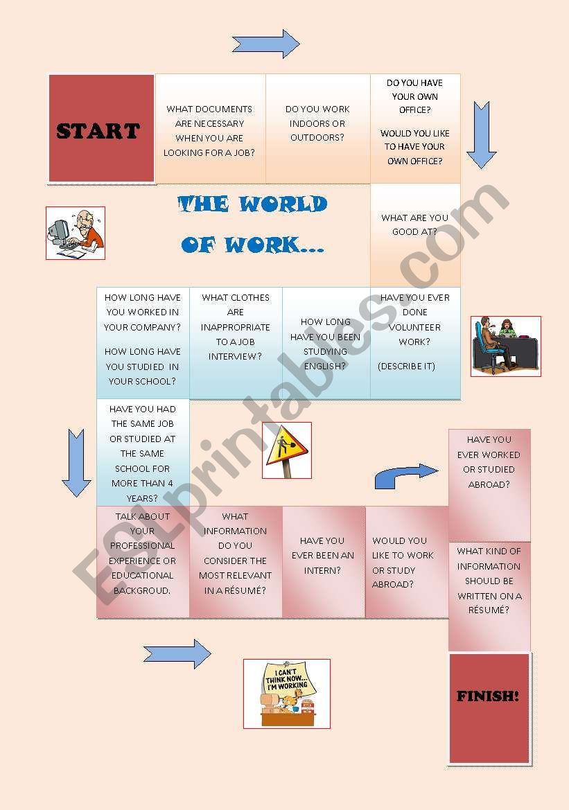 WORLD OF WORK worksheet