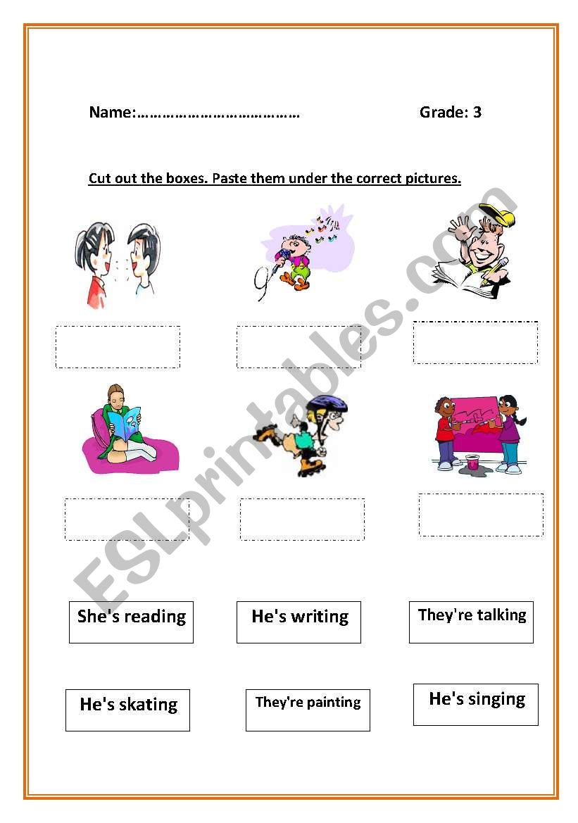 present continuous worksheet