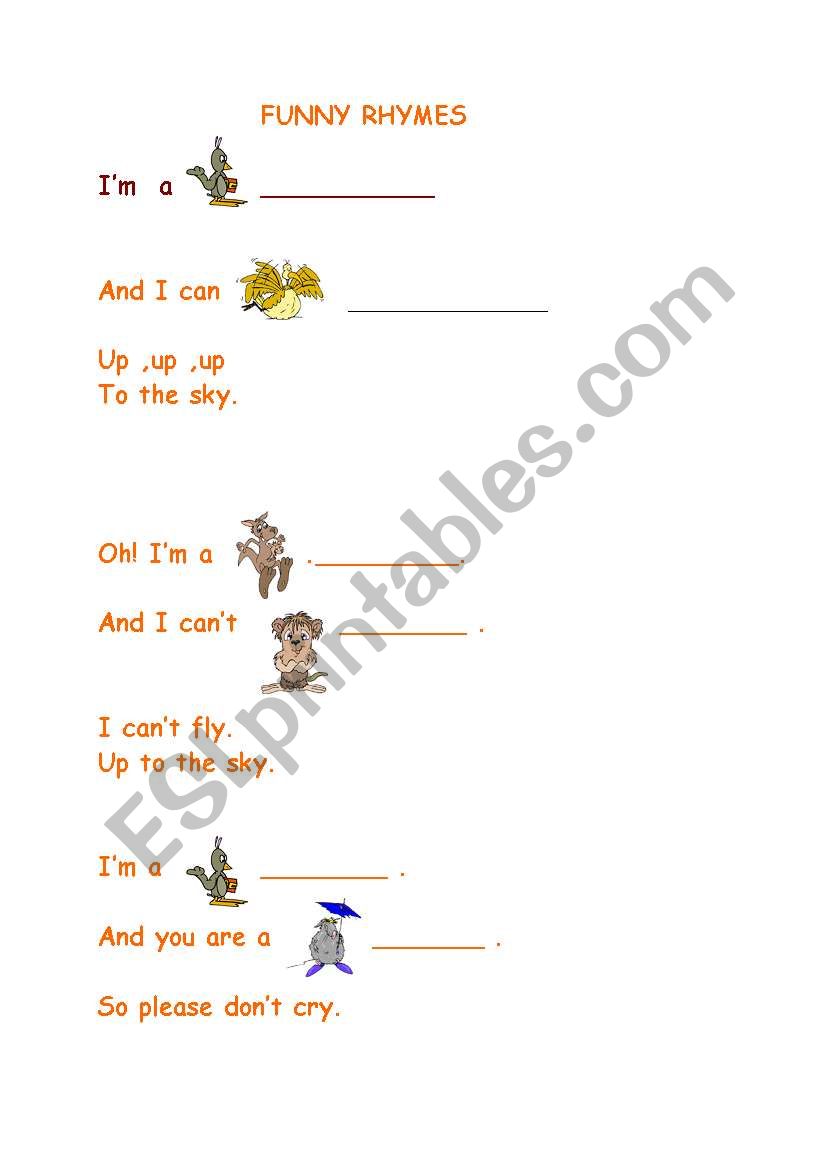 animals and can worksheet