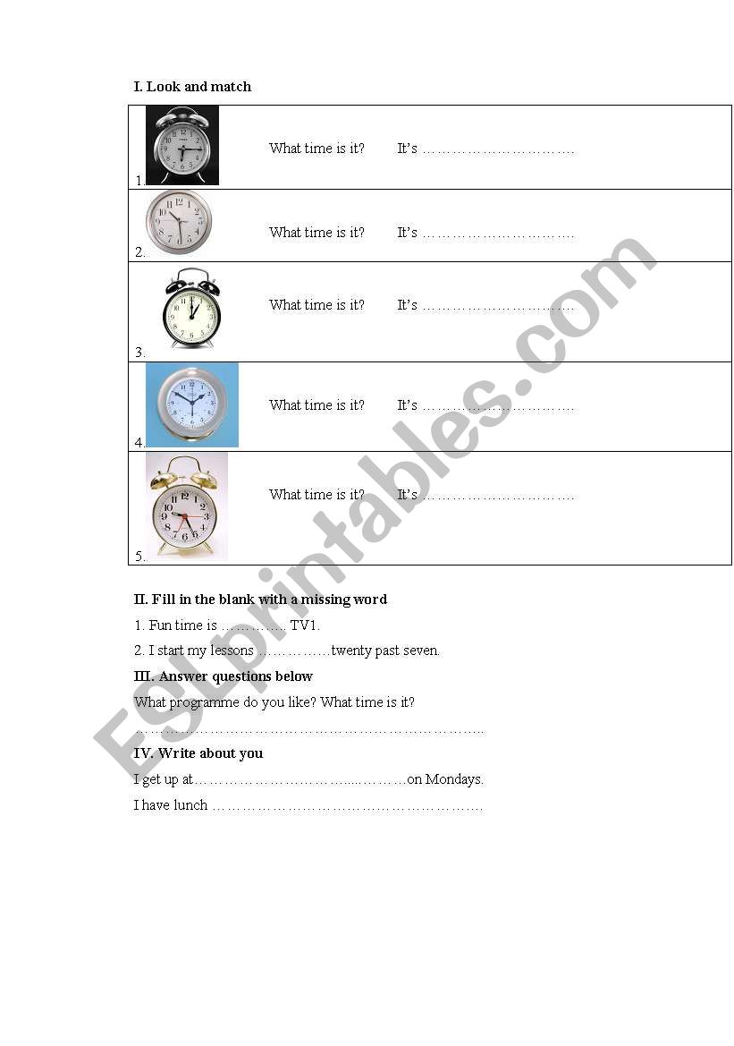 time worksheet