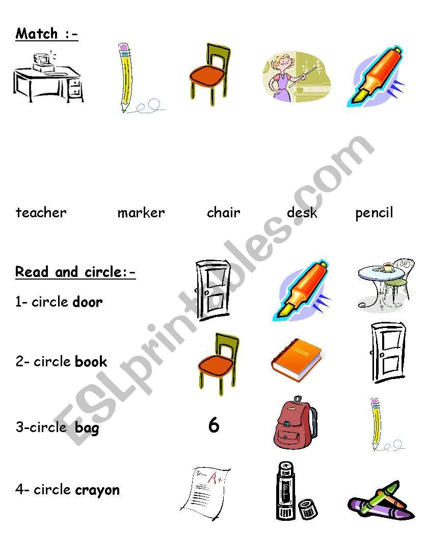 Match  worksheet