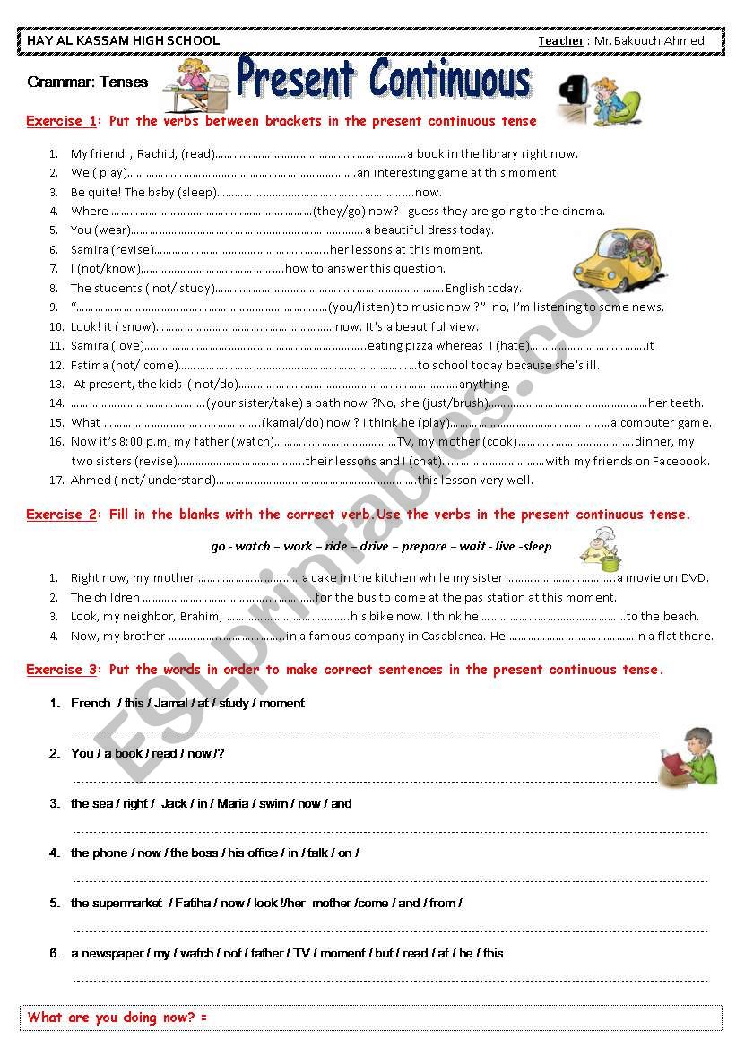 The Present continuous 2 worksheet