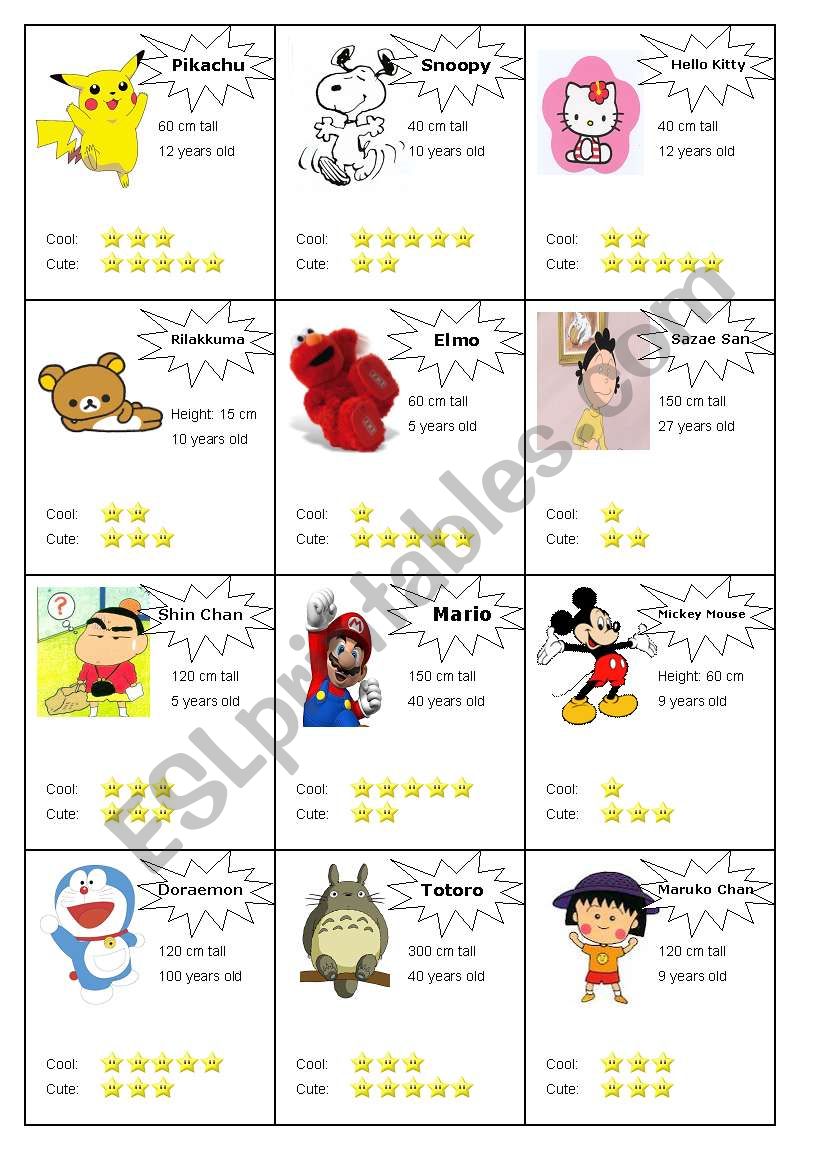 Comparative and Superlative worksheet