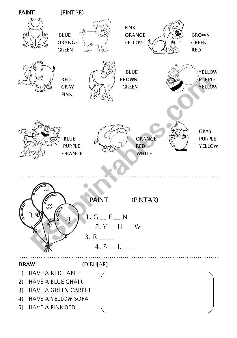 COLOUR worksheet