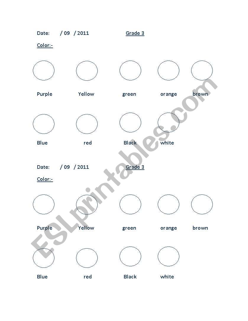 Colors Worksheet worksheet