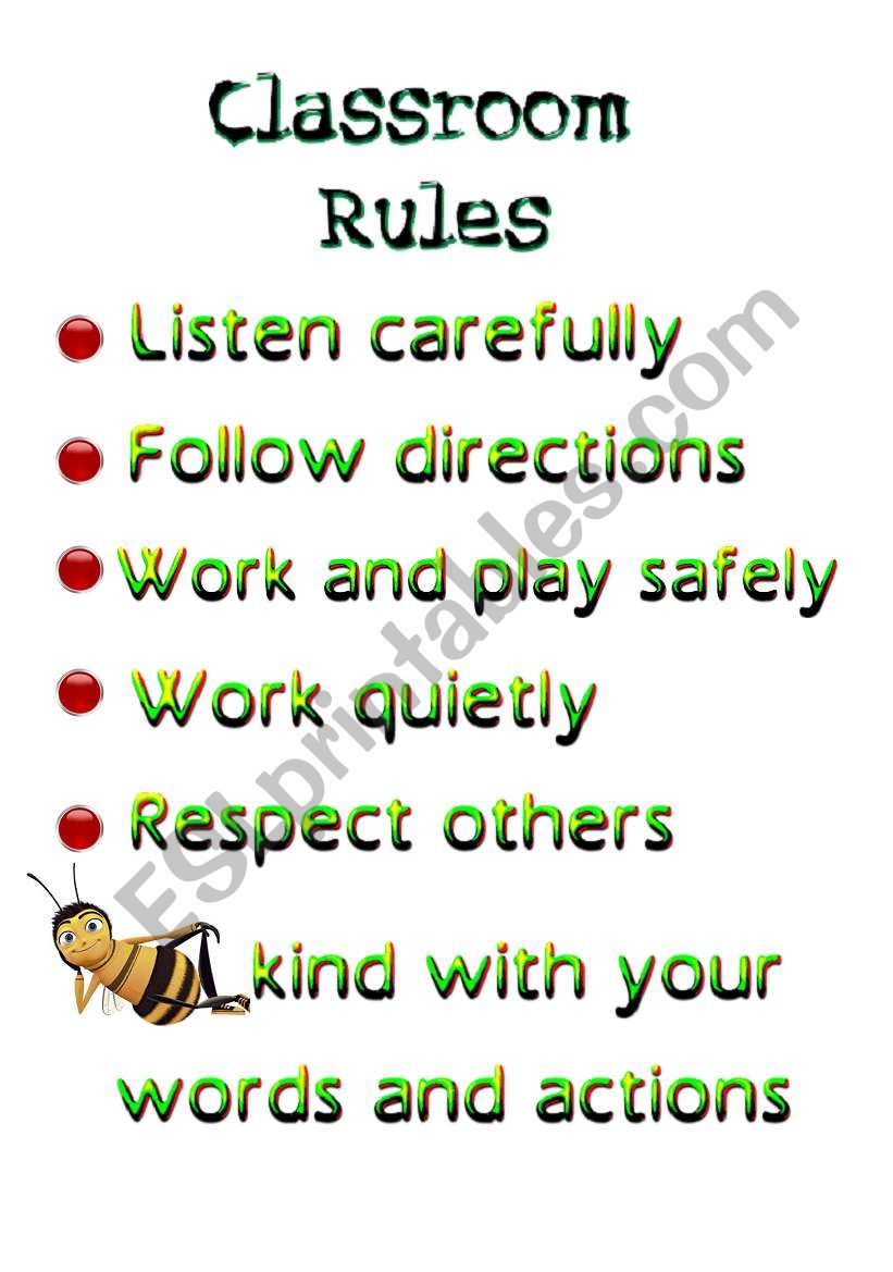 Classroom Rules worksheet