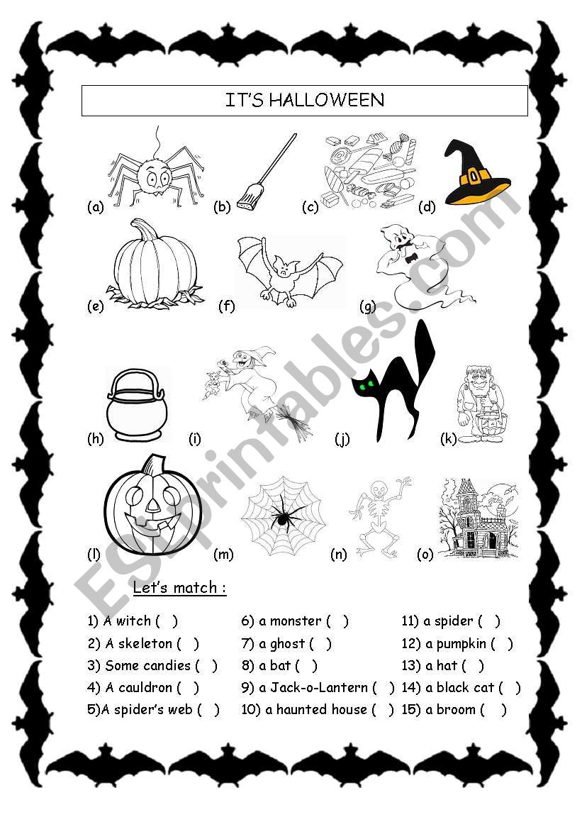 Its Halloween worksheet