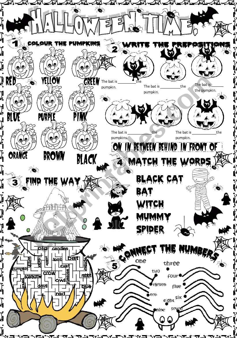 halloween time worksheet