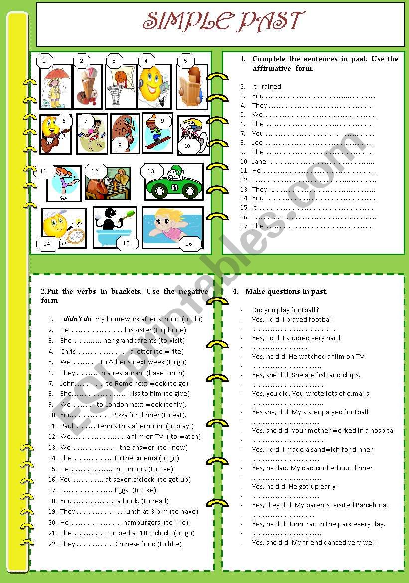 PAST SIMPLE worksheet