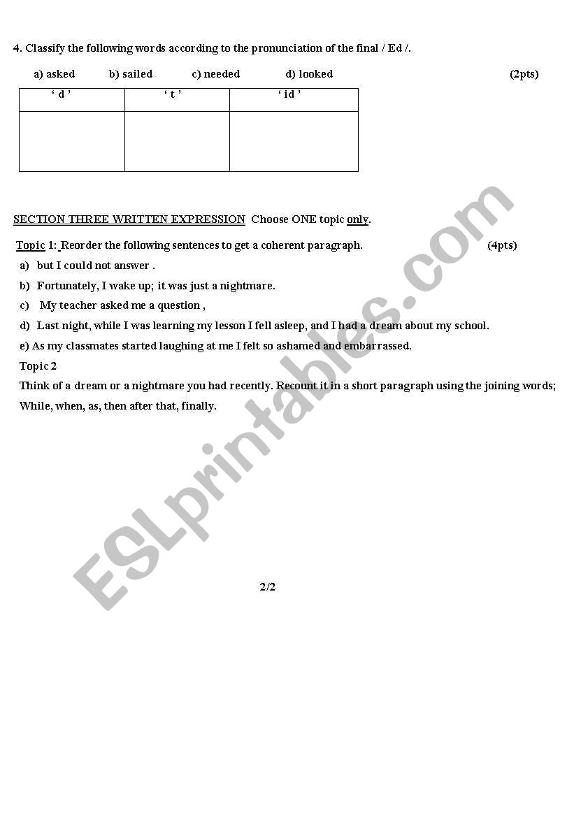 NARRATING   Part   Two worksheet