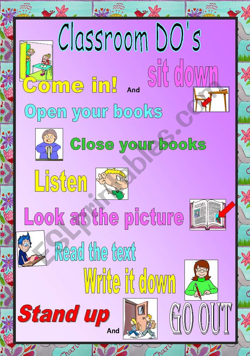 My classroom rules poster worksheet