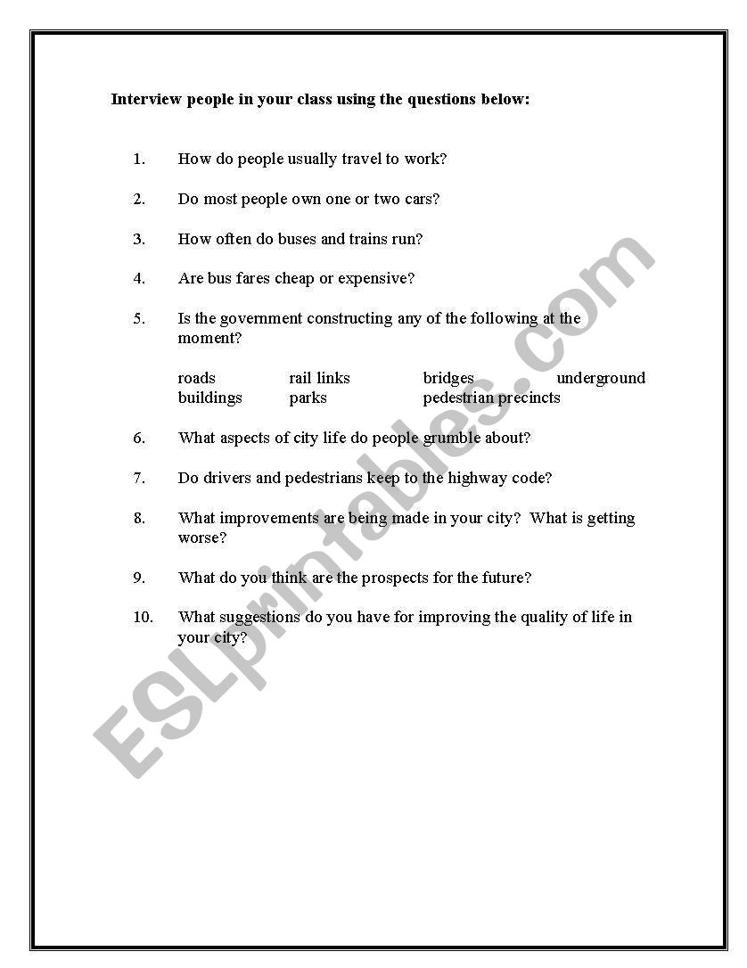 What about you? worksheet