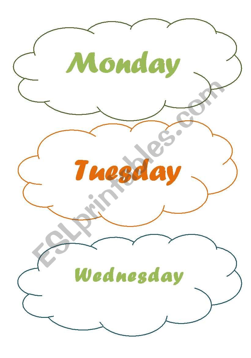 The days of the week worksheet