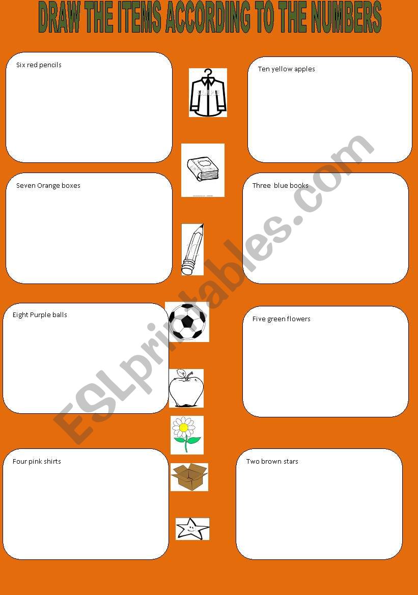 colours and numbers worksheet