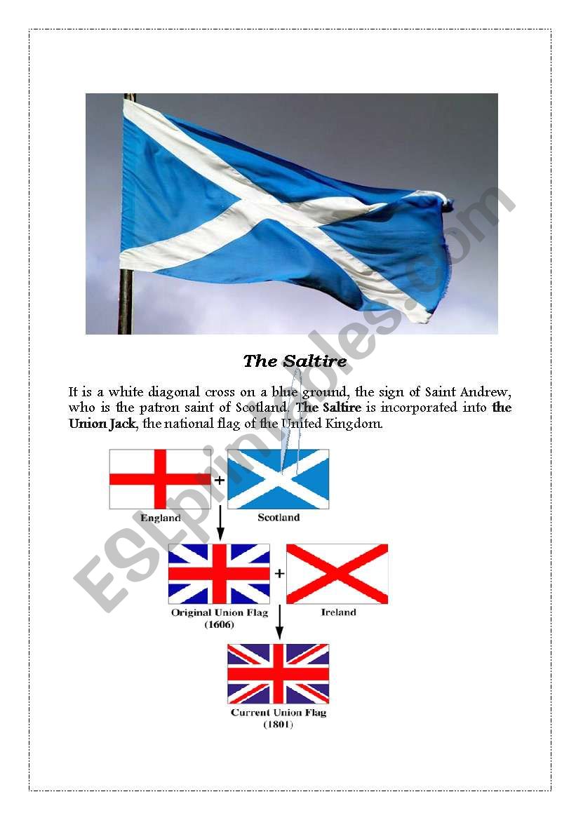 Scottish national flag, also known as the Saltire 