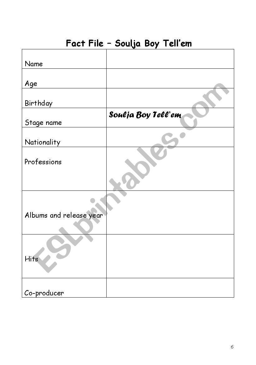 English Worksheets Mtv Cribs Soulja Boy Lil Mama