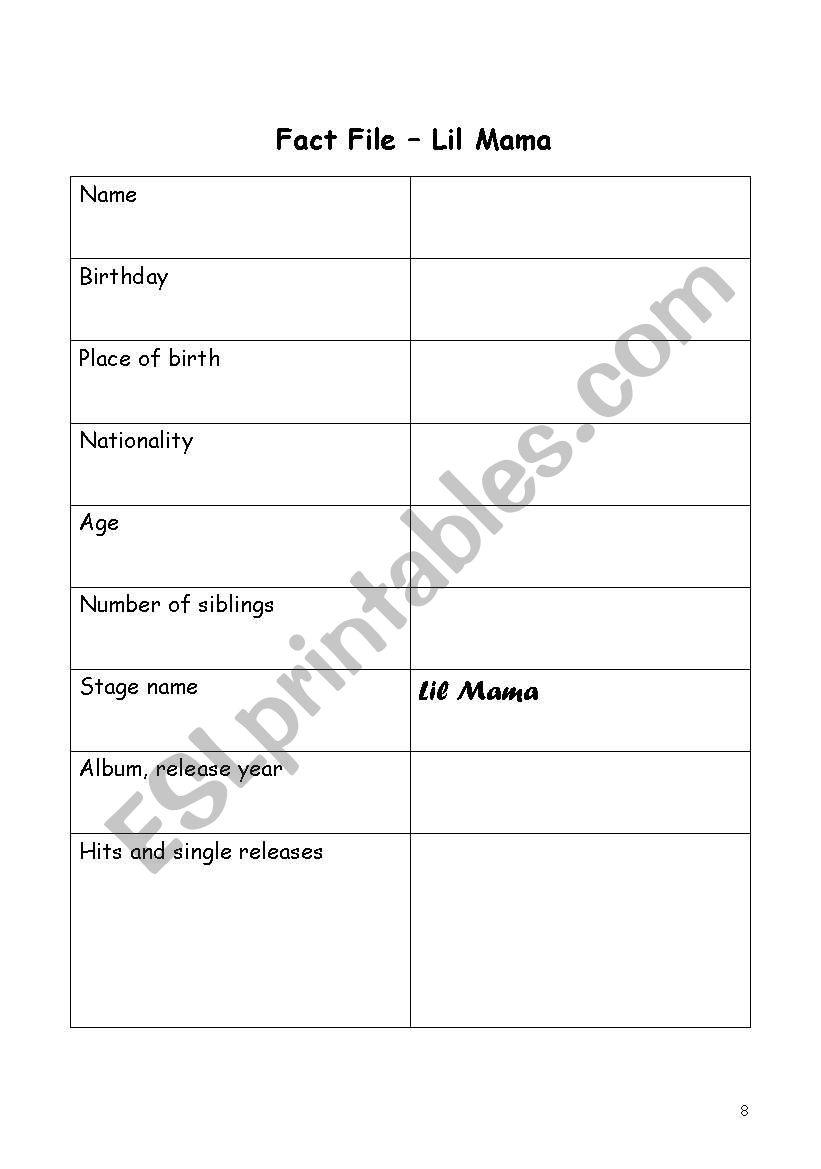 English Worksheets Mtv Cribs Soulja Boy Lil Mama