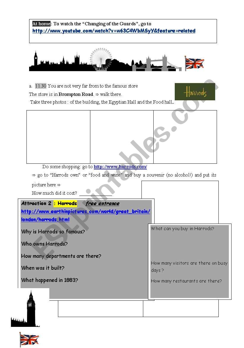A day out in London part 2 worksheet