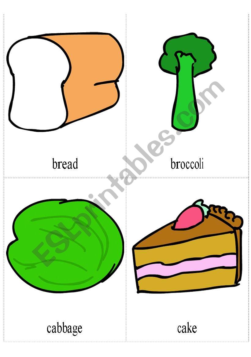 flashcards about food 1 worksheet
