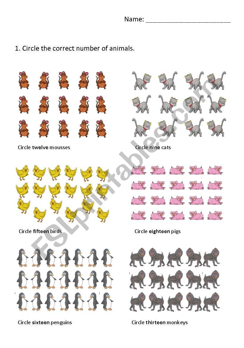 Count and circle worksheet