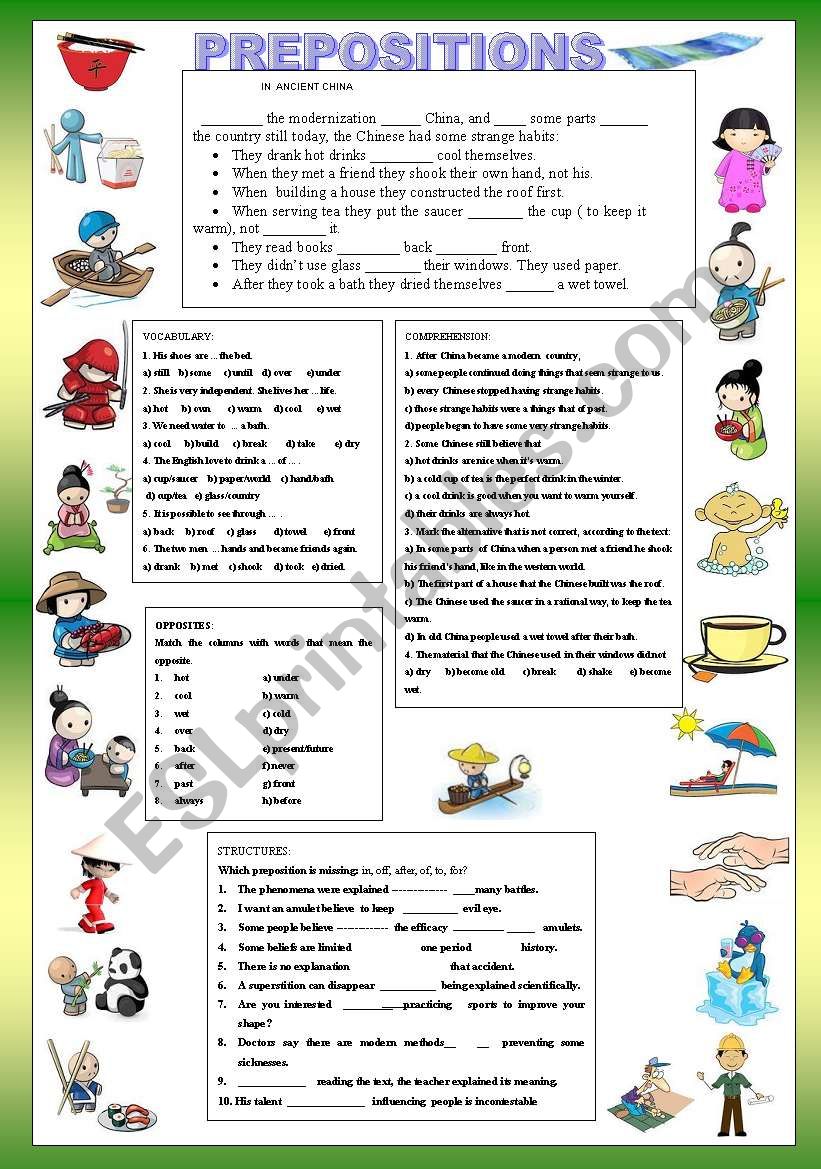 PREPOSITION - IN ANCIENT CHINA - + KEY