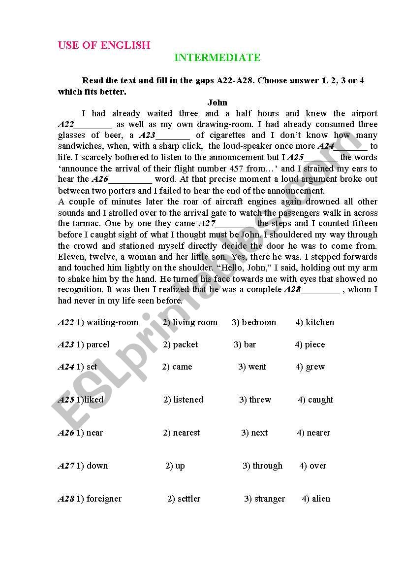 Travelling worksheet