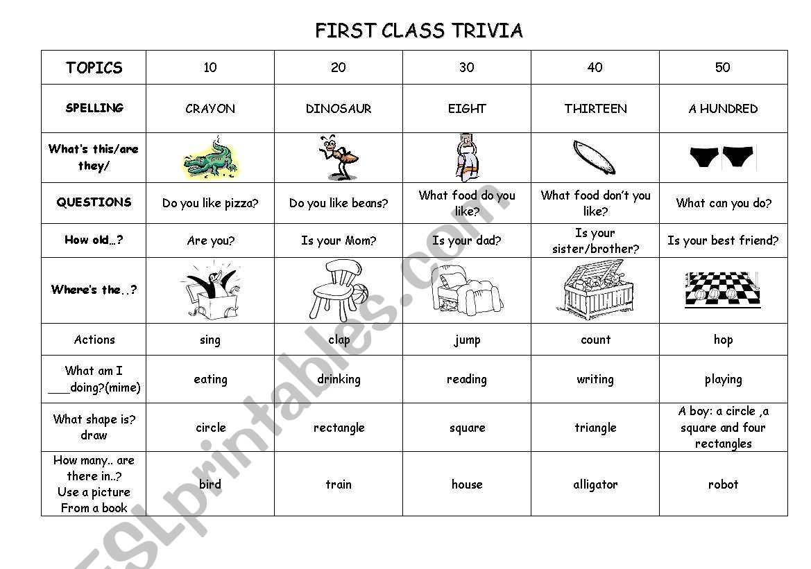 Trivia series_3 worksheet