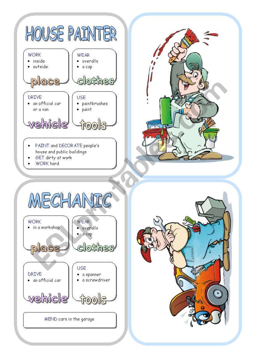 Job Cards - Set 7 worksheet