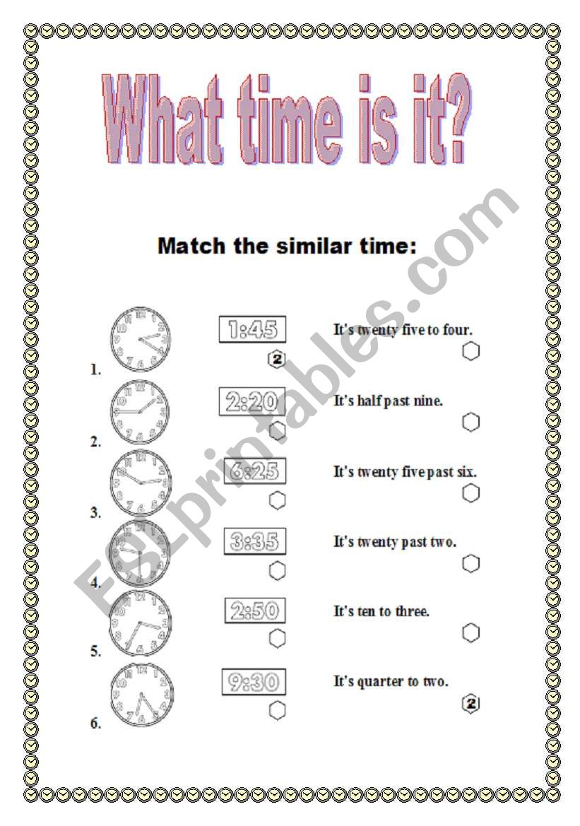 What time is it? worksheet