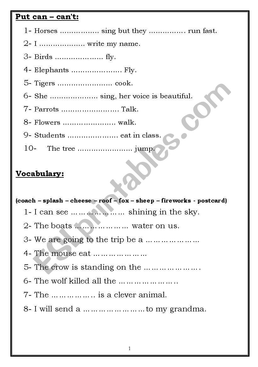 Test worksheet