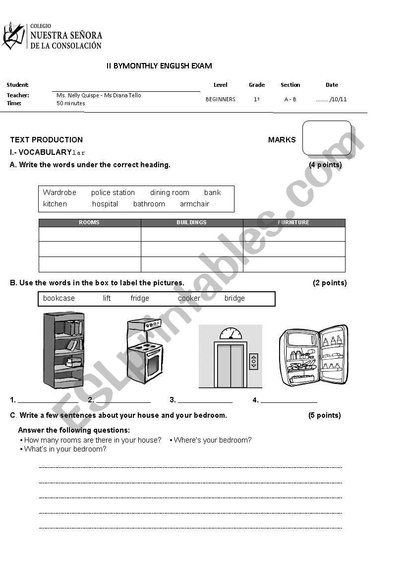 exams worksheet