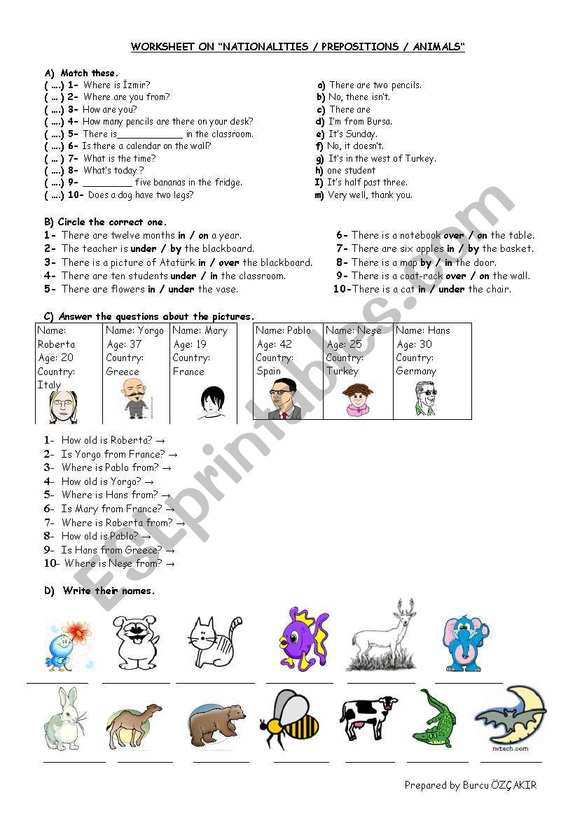 NATIONALITIES worksheet