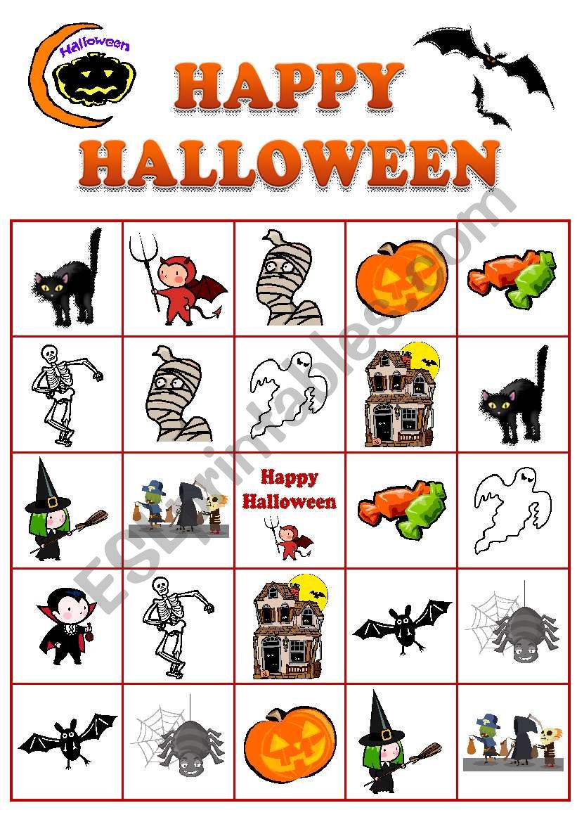 Halloween Bingo No.2 worksheet