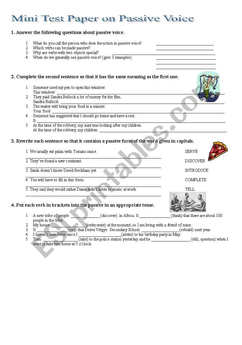 Passive voice worksheet