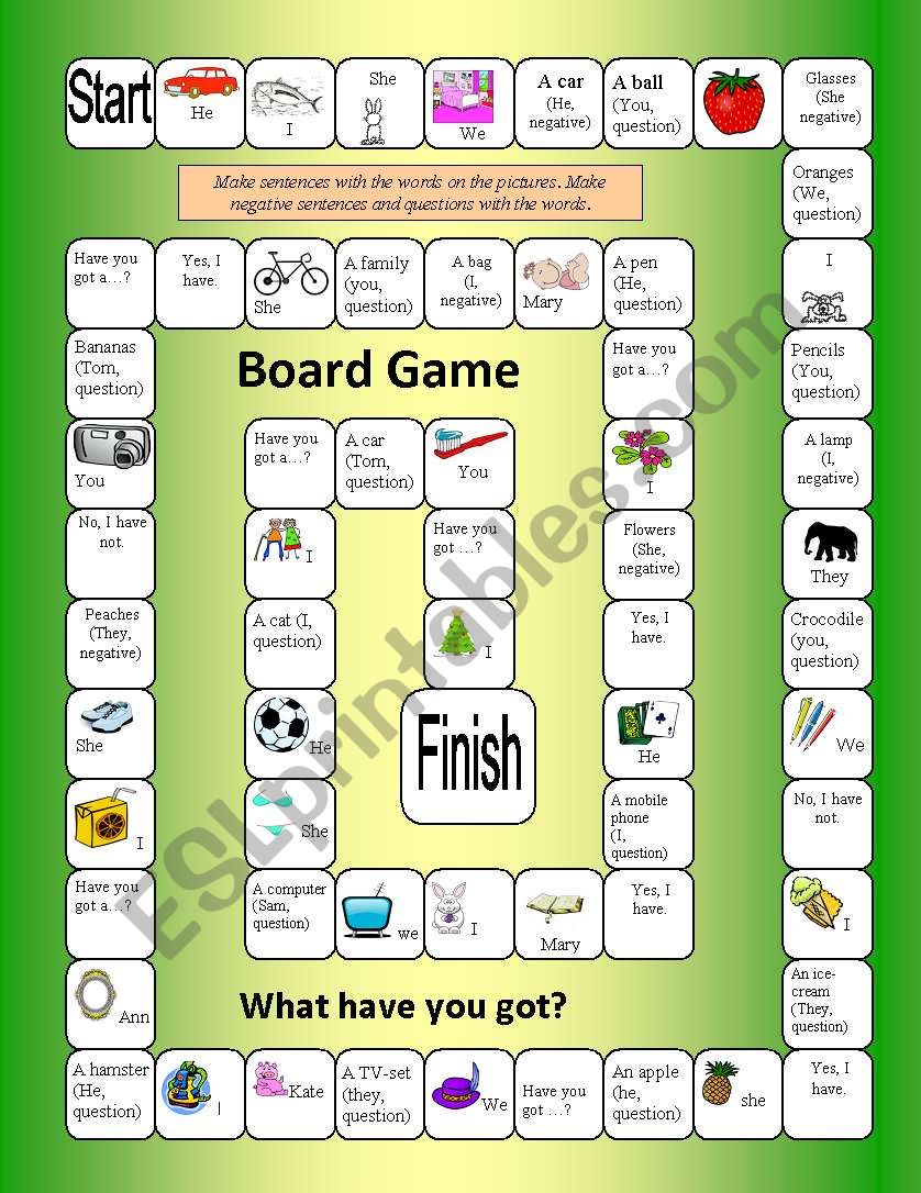 Board Game Esl Worksheet By Kucheryavaya