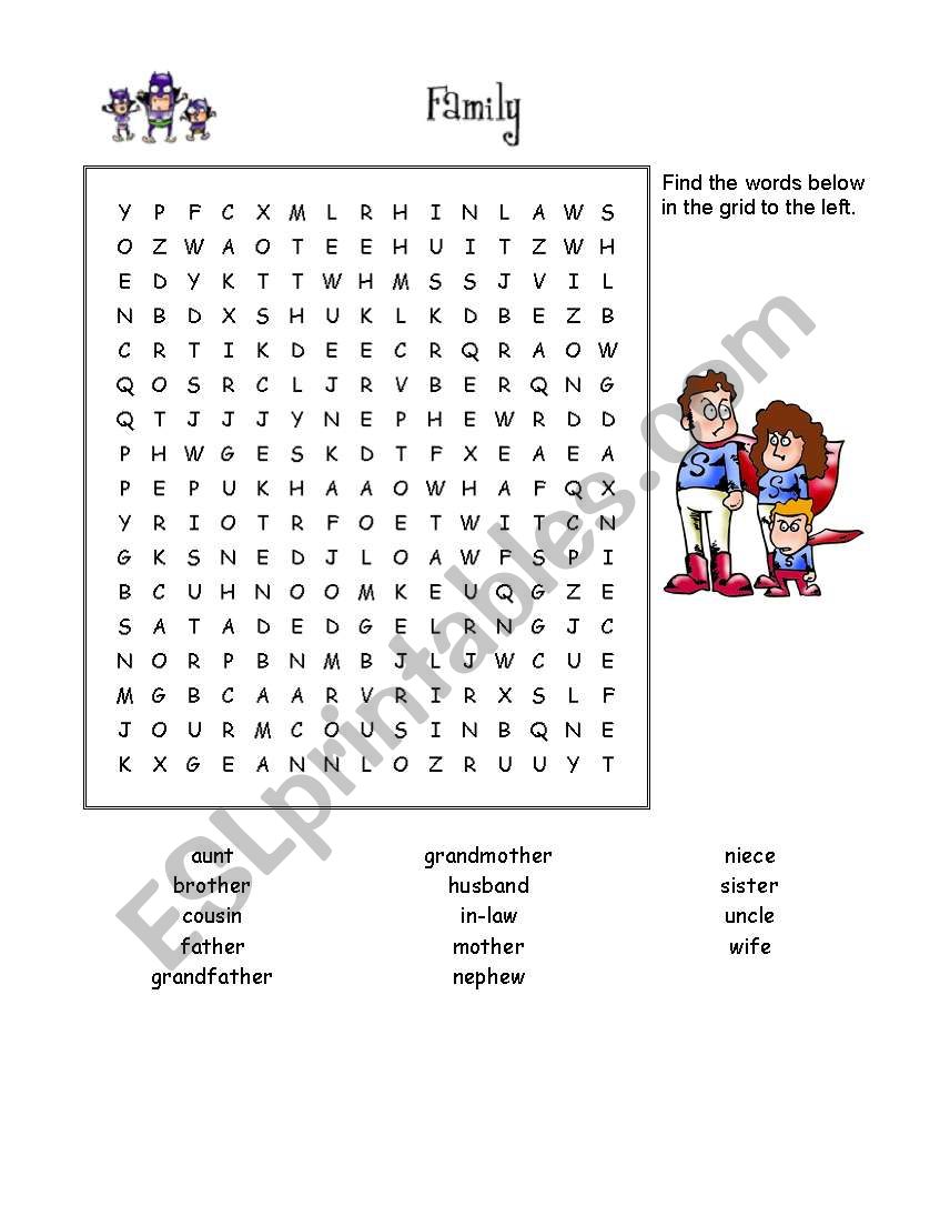 Family worksheet worksheet