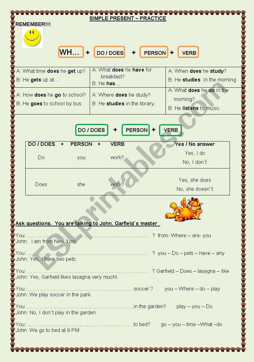 Simple Present Practice worksheet