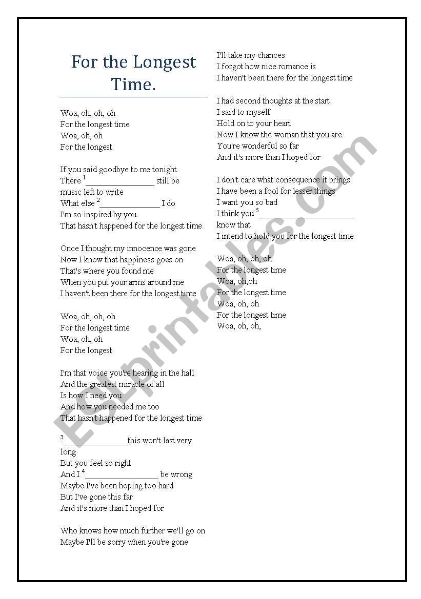 Todas las canciones conocidas worksheet