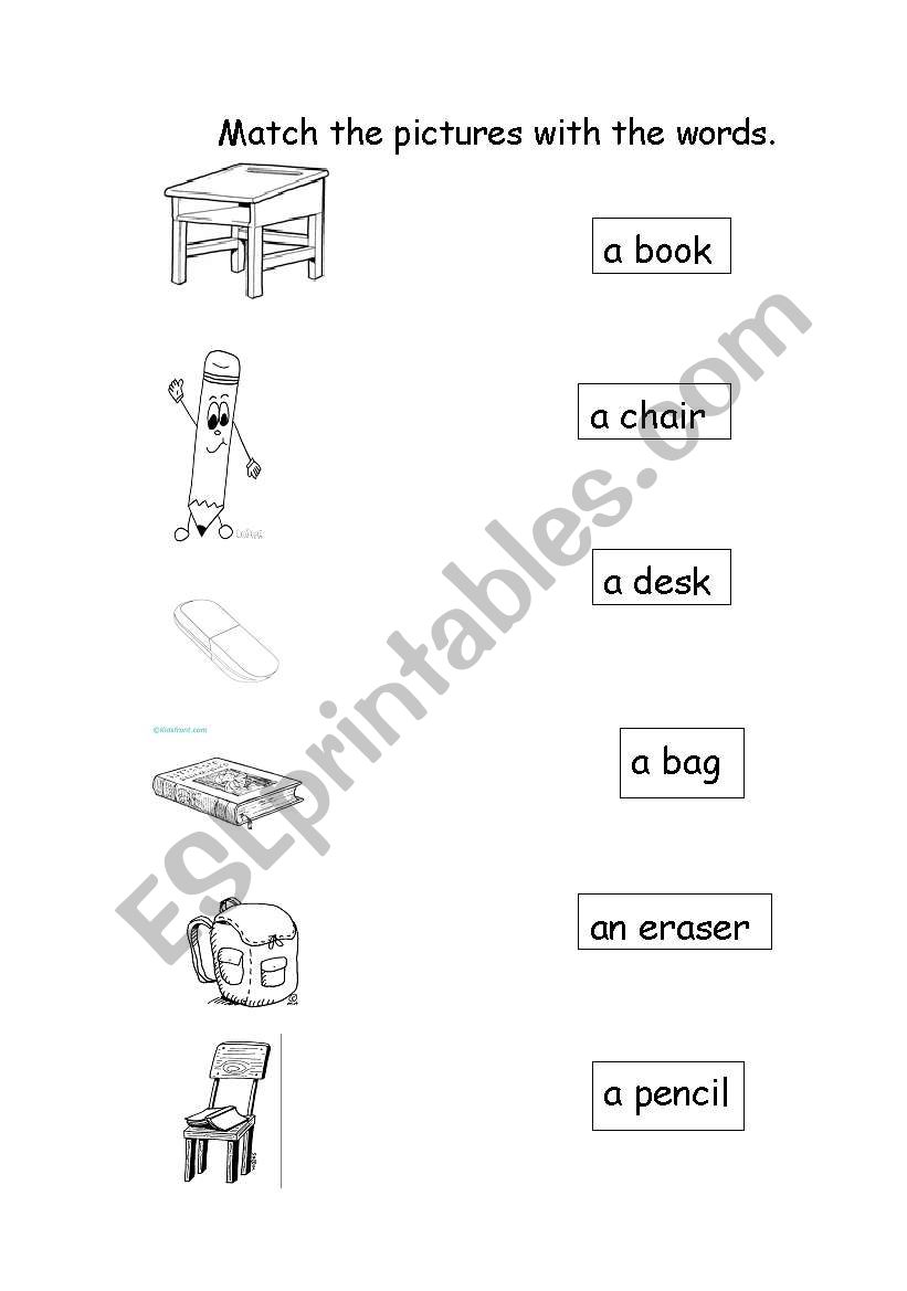 School Objects worksheet