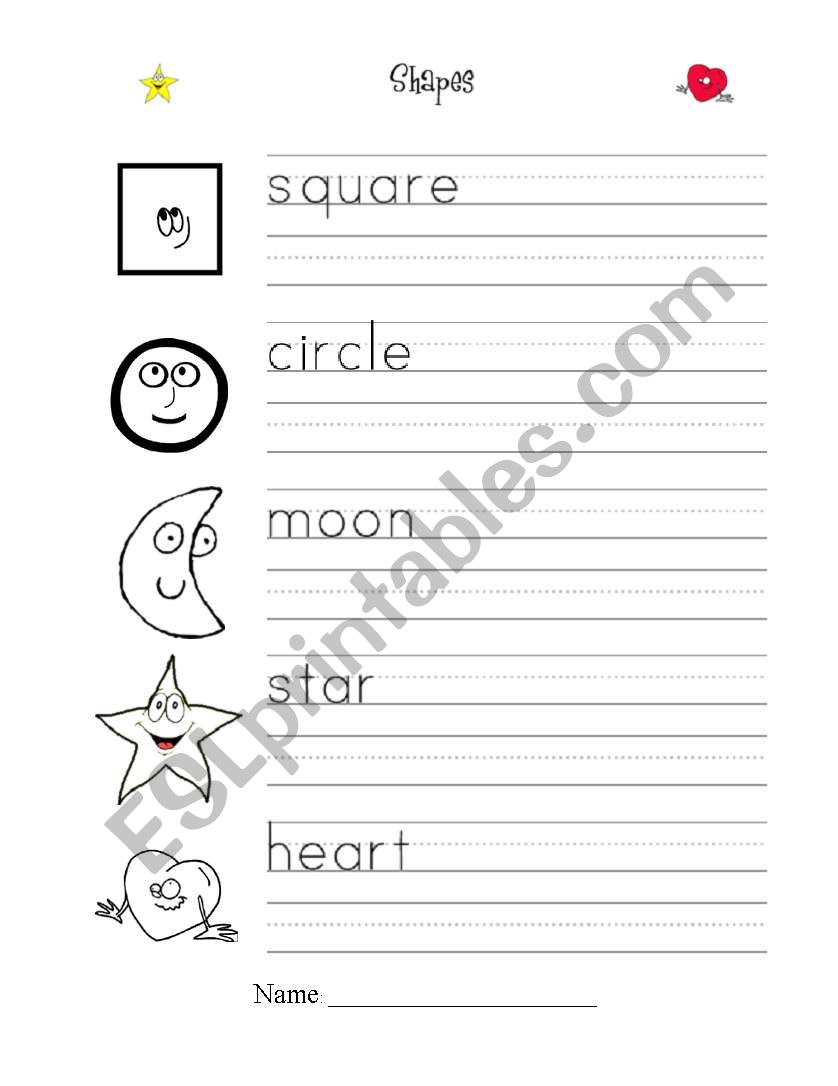 Names of Shapes worksheet