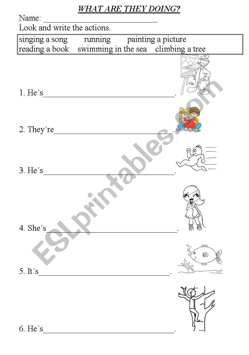 what are they doing? worksheet