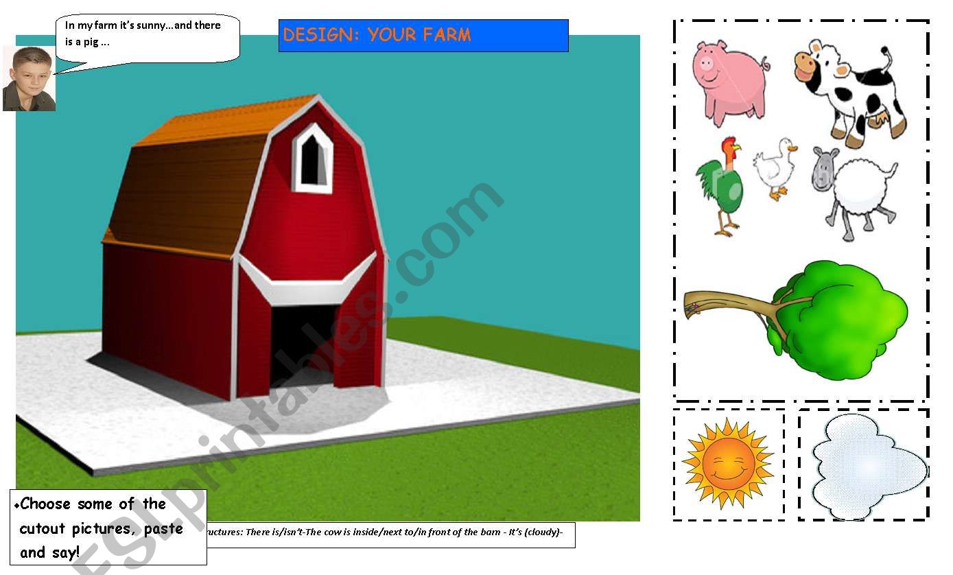 Design your own farm and say! worksheet