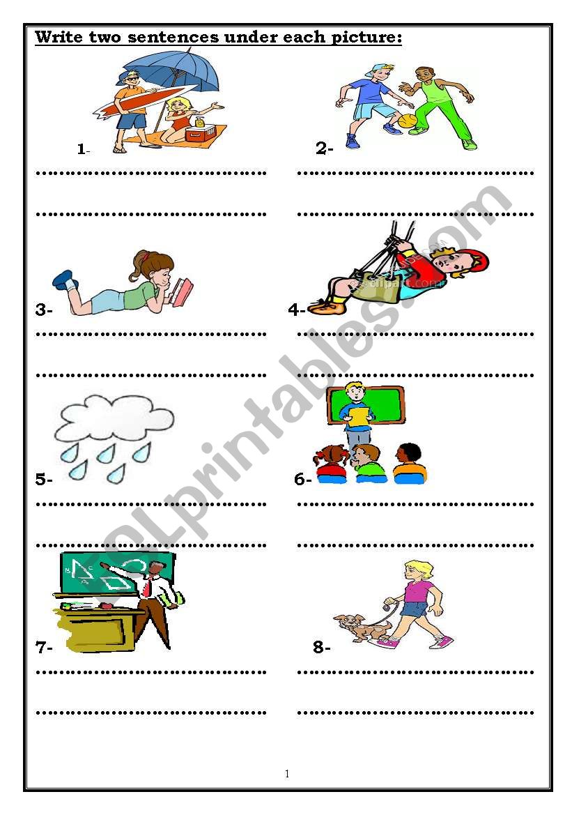 descriptive writing worksheet