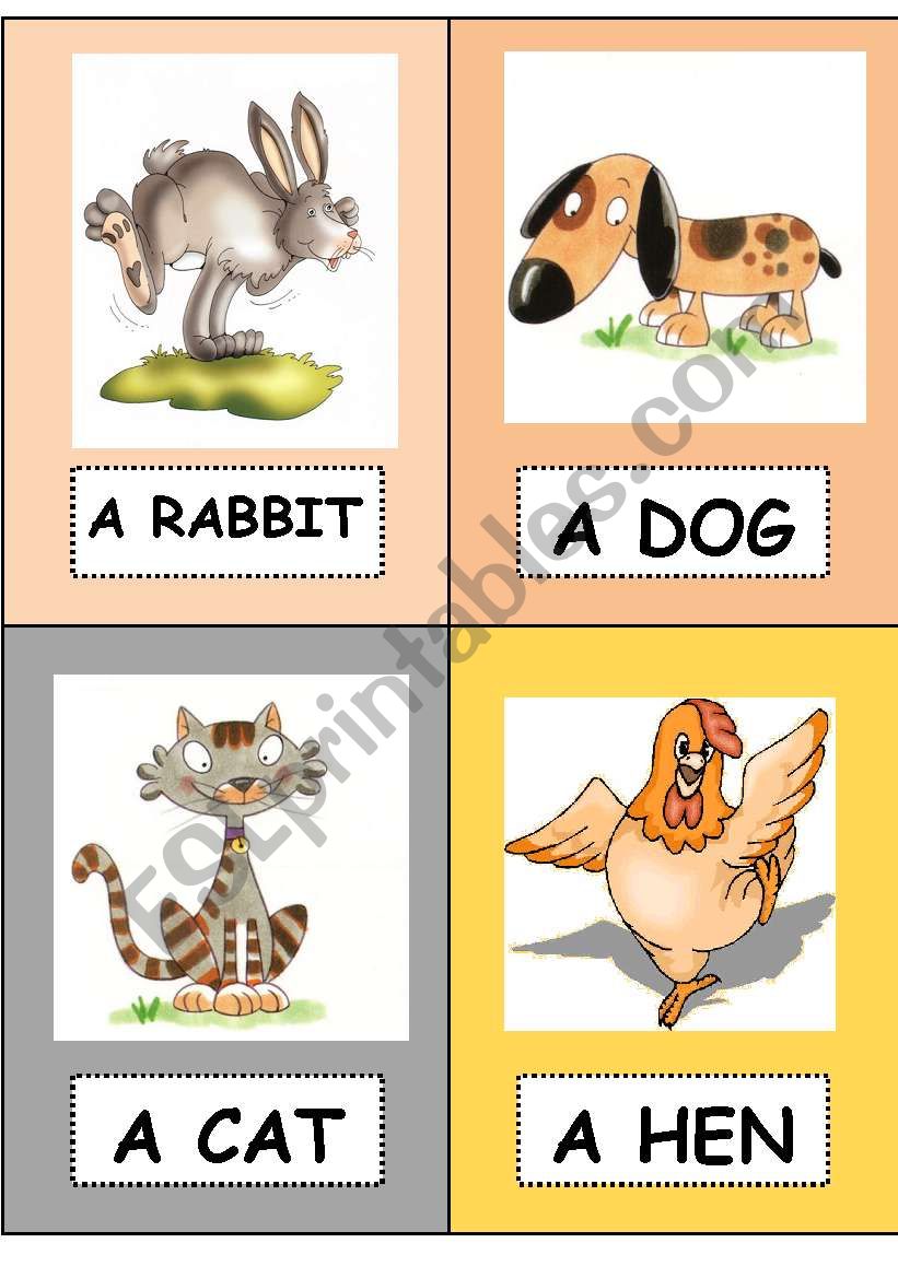 Farm animals - flashcards worksheet