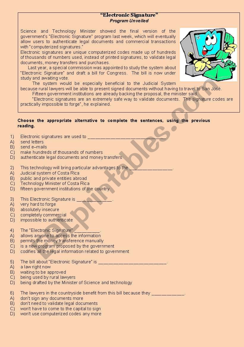 technology and electronic signature. 